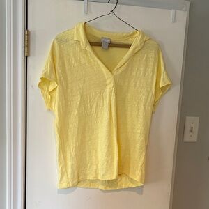 Chico's Light Yellow Button Down Shirt